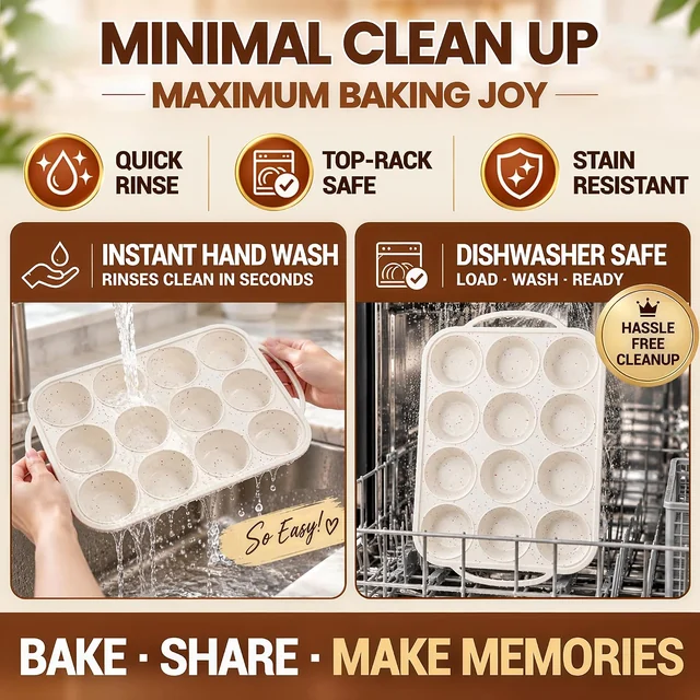Hand washing and dishwasher cleaning of the reinforced pan