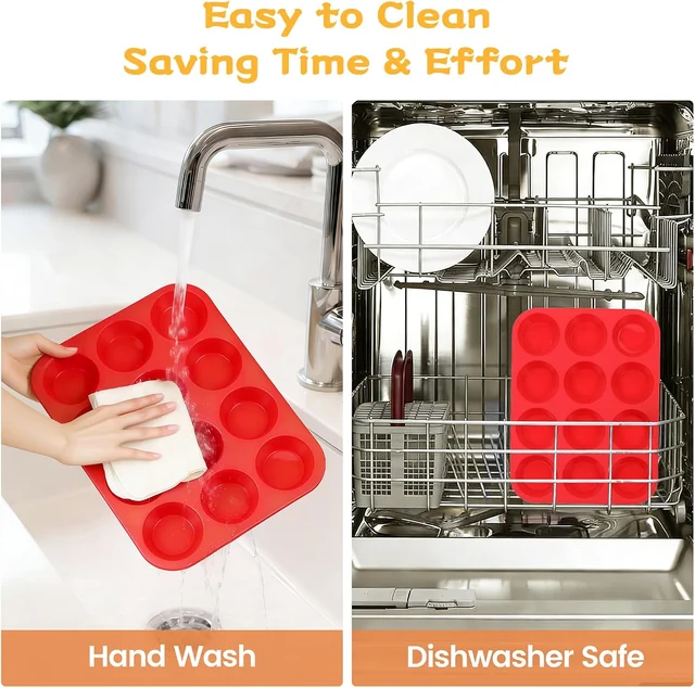 Hand washing and dishwasher cleaning of the red pan