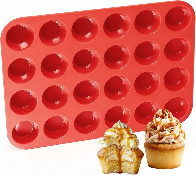 Red 24-cup mini muffin pan