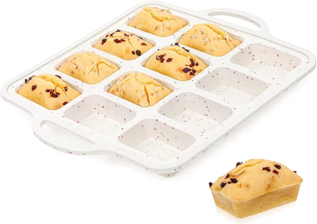 Reinforced twelve-cavity confetti mini loaf pan